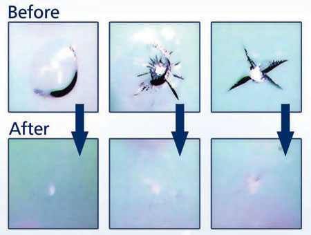 windshield repair before and after